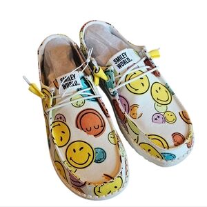 Hey Dude Wendy Smiley World Slip On Shoes NEW